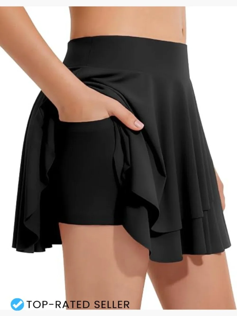 Double Layered Flowly Skorts Cute Tennis Dance Skirts for Active Girls
